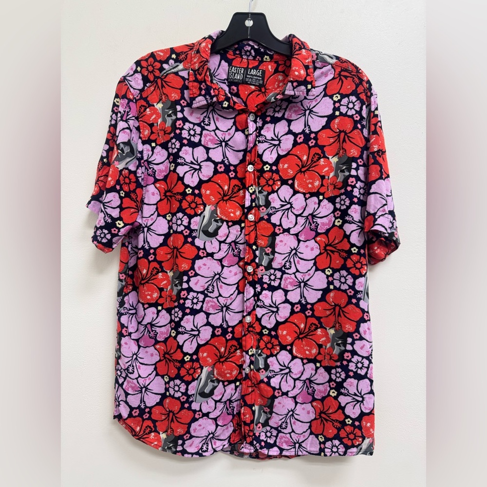 Easter Island Mercantile Button Down Hawaiian Shirt
